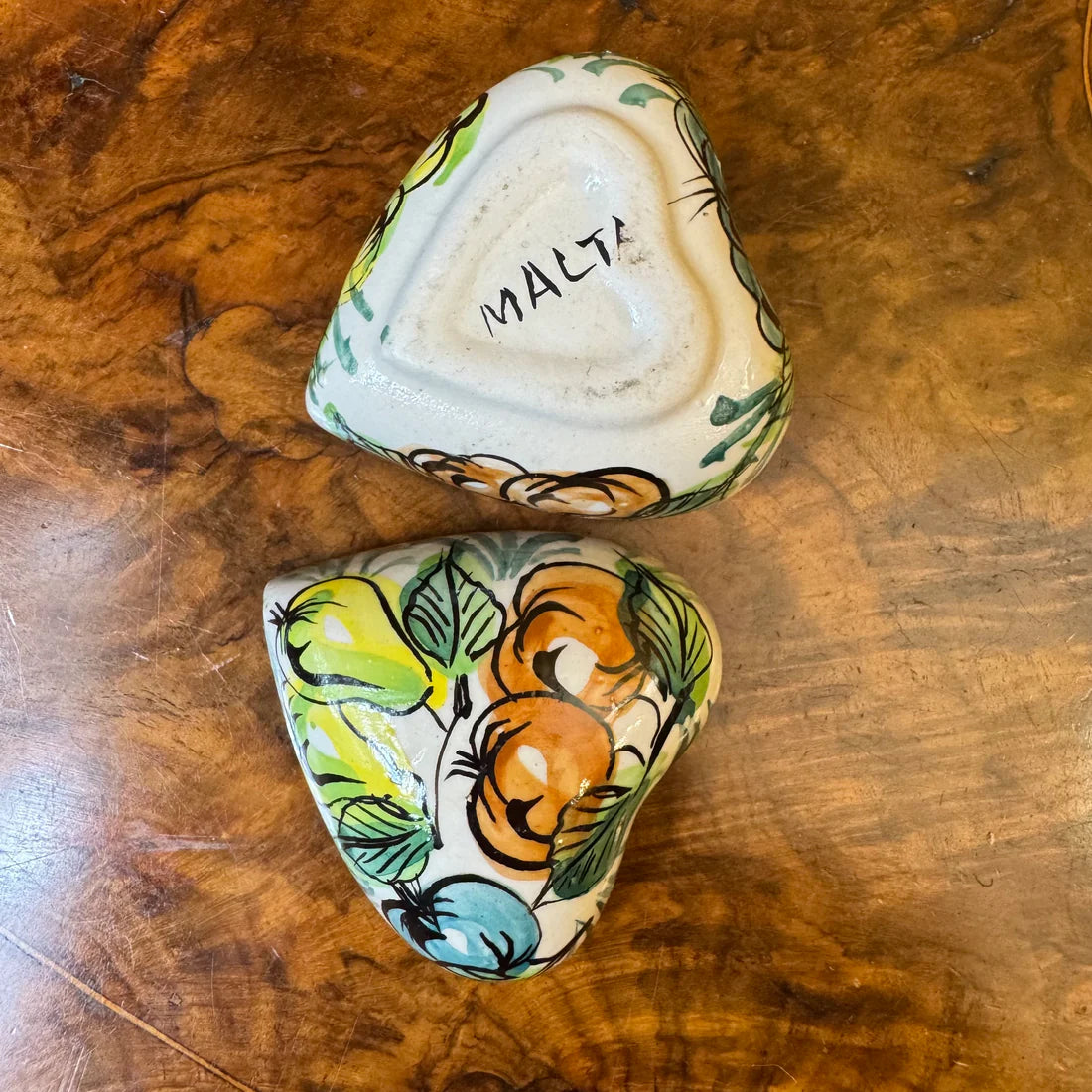 Vintage Maltese Heart Shaped Trinket Box