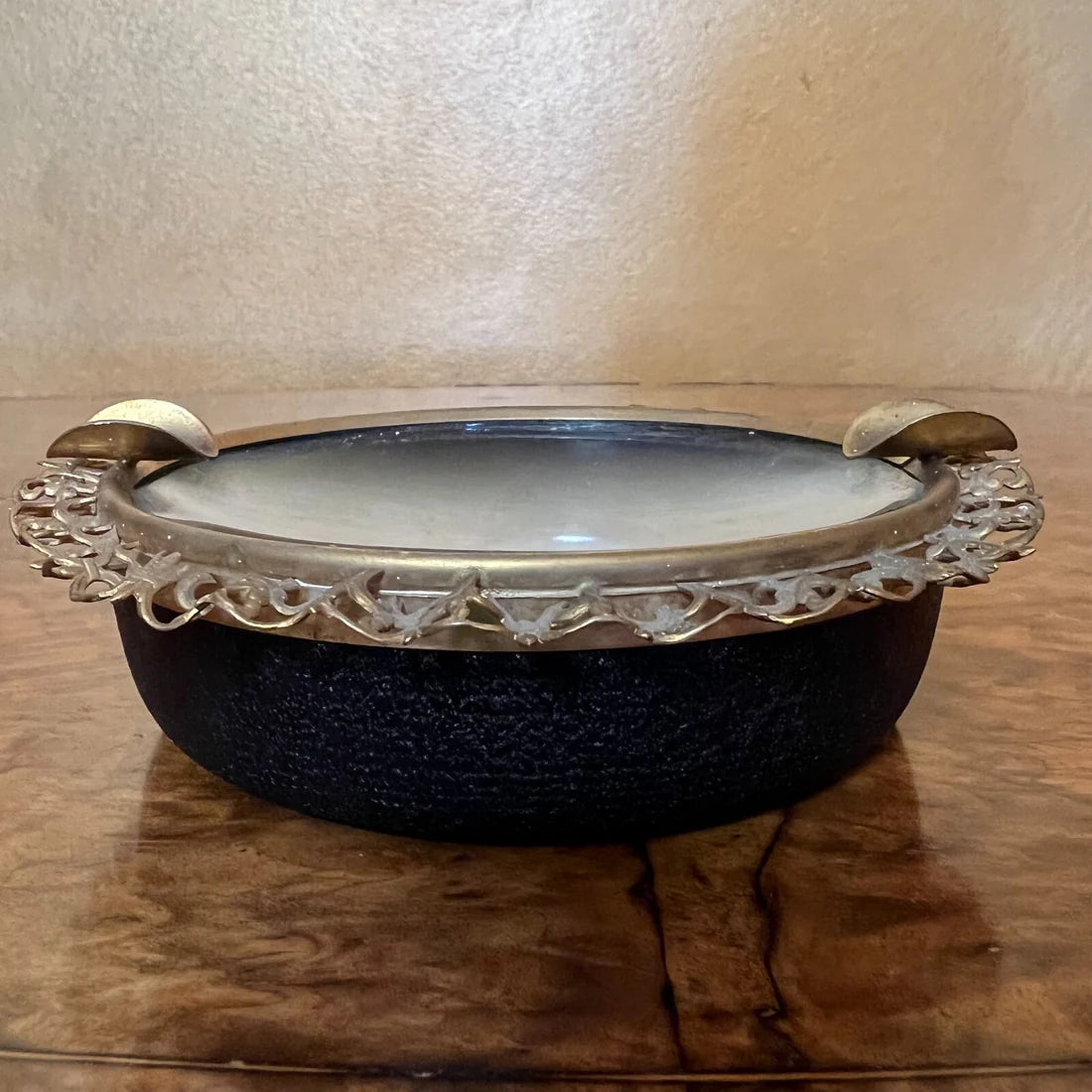 Vintage Metal Embroidery Detail Ashtray