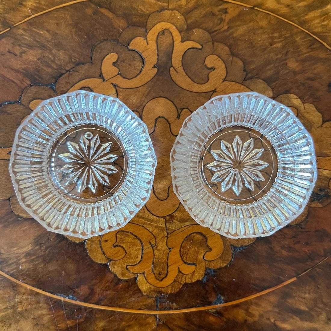 Vintage Miniature Glass Dish Pair