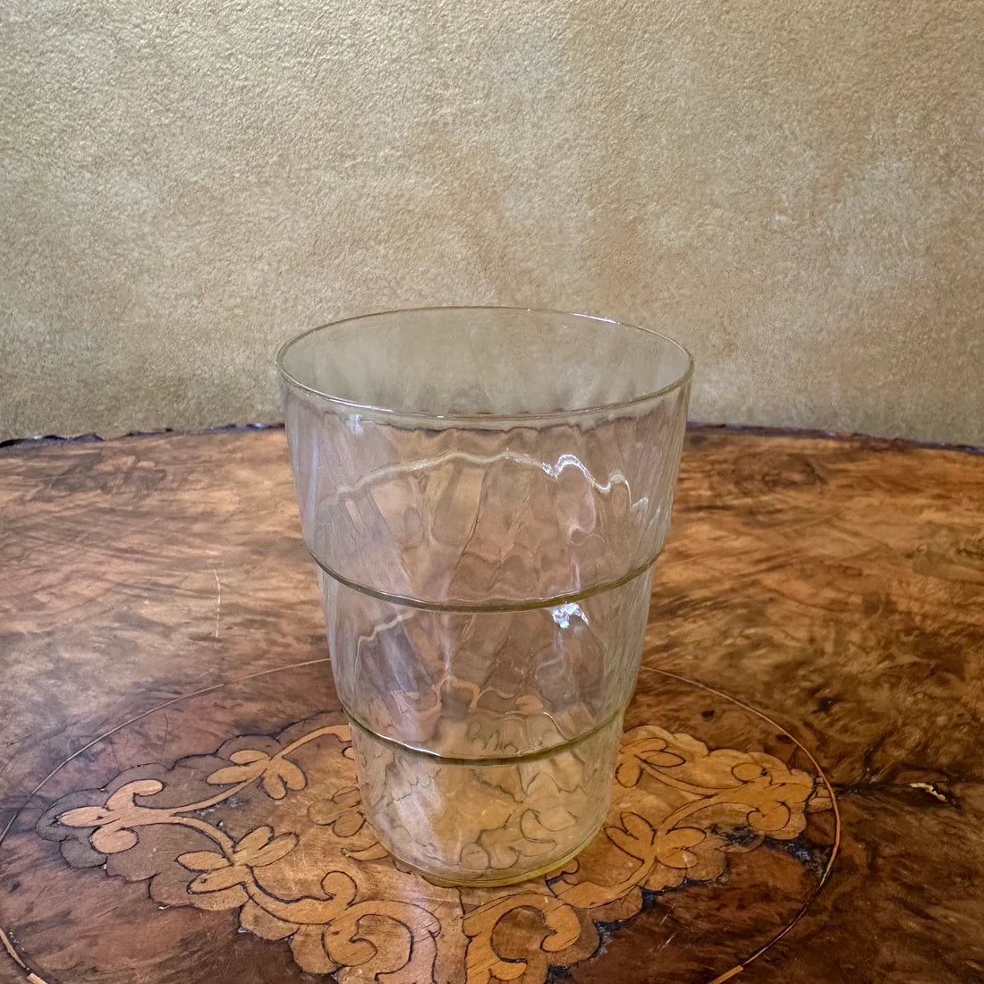 Vintage Pale Yellow Glass Drinking Glass
