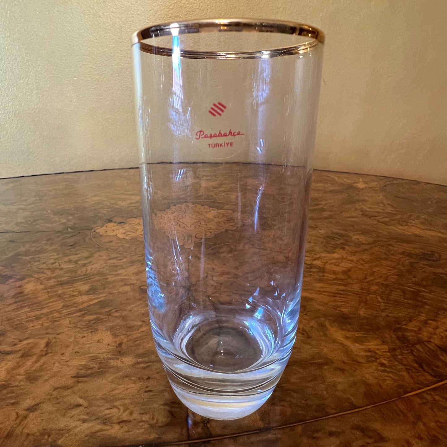 Pasabahce Turkiye Gold Rim Tall Glasses