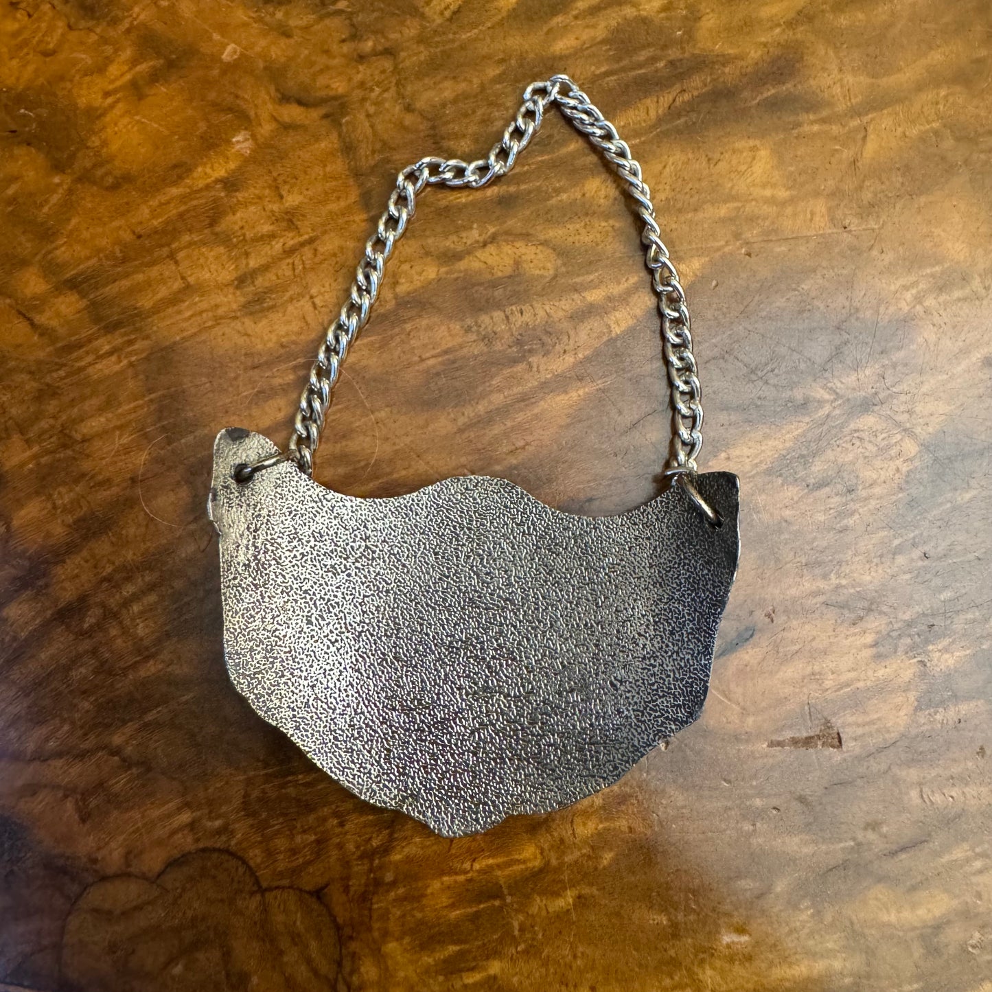 Pewter Etain Zinn Glass Whiskey Decanter Scotch Tag