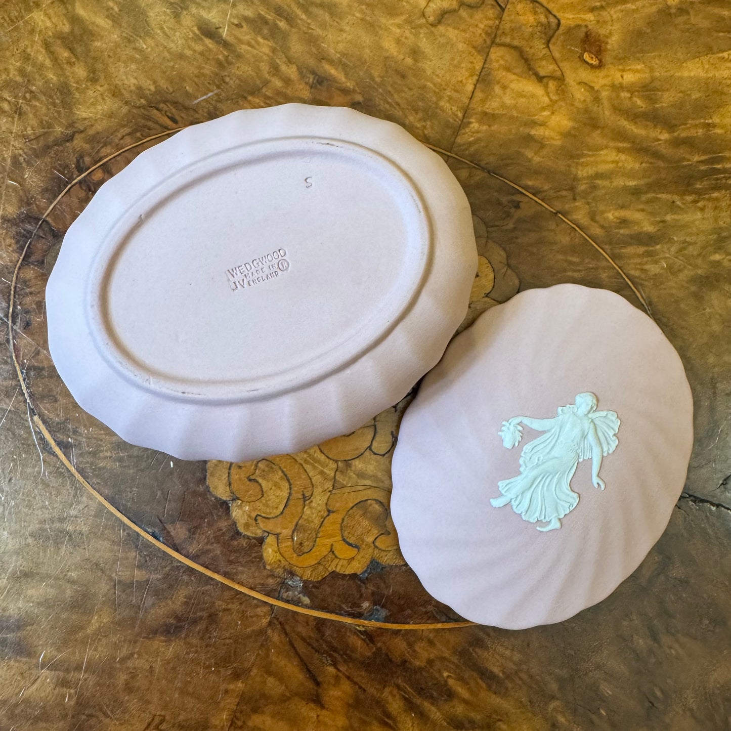 Pink Jasperware Dancing Hours Box Trinket