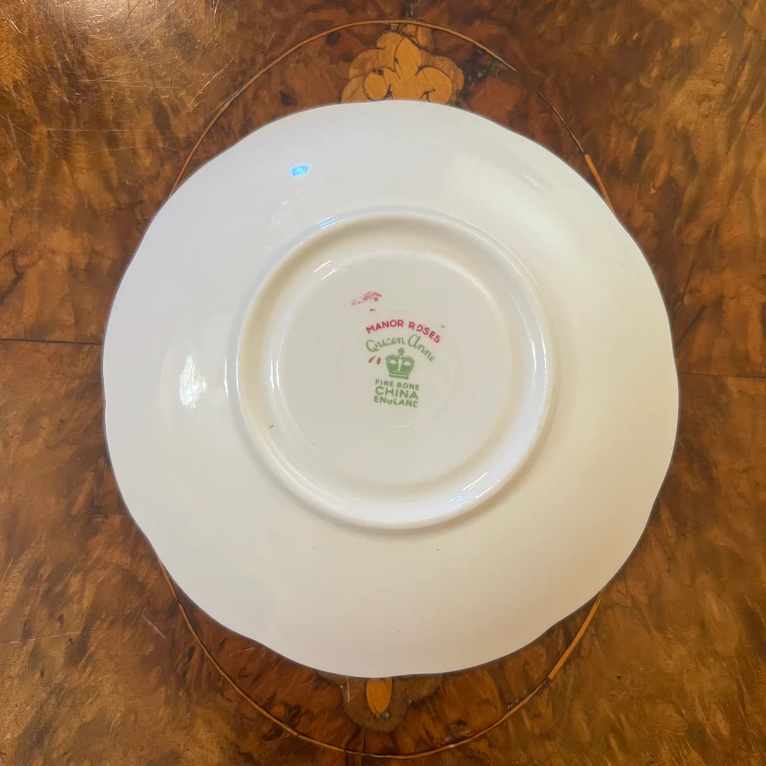 Vintage Queen Anne Manor Rose Saucer