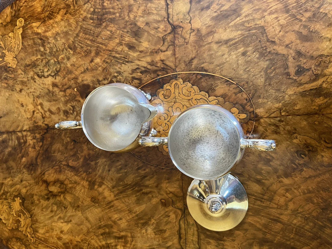 Vintage Silver Plated Creamer & Sugar Bowl