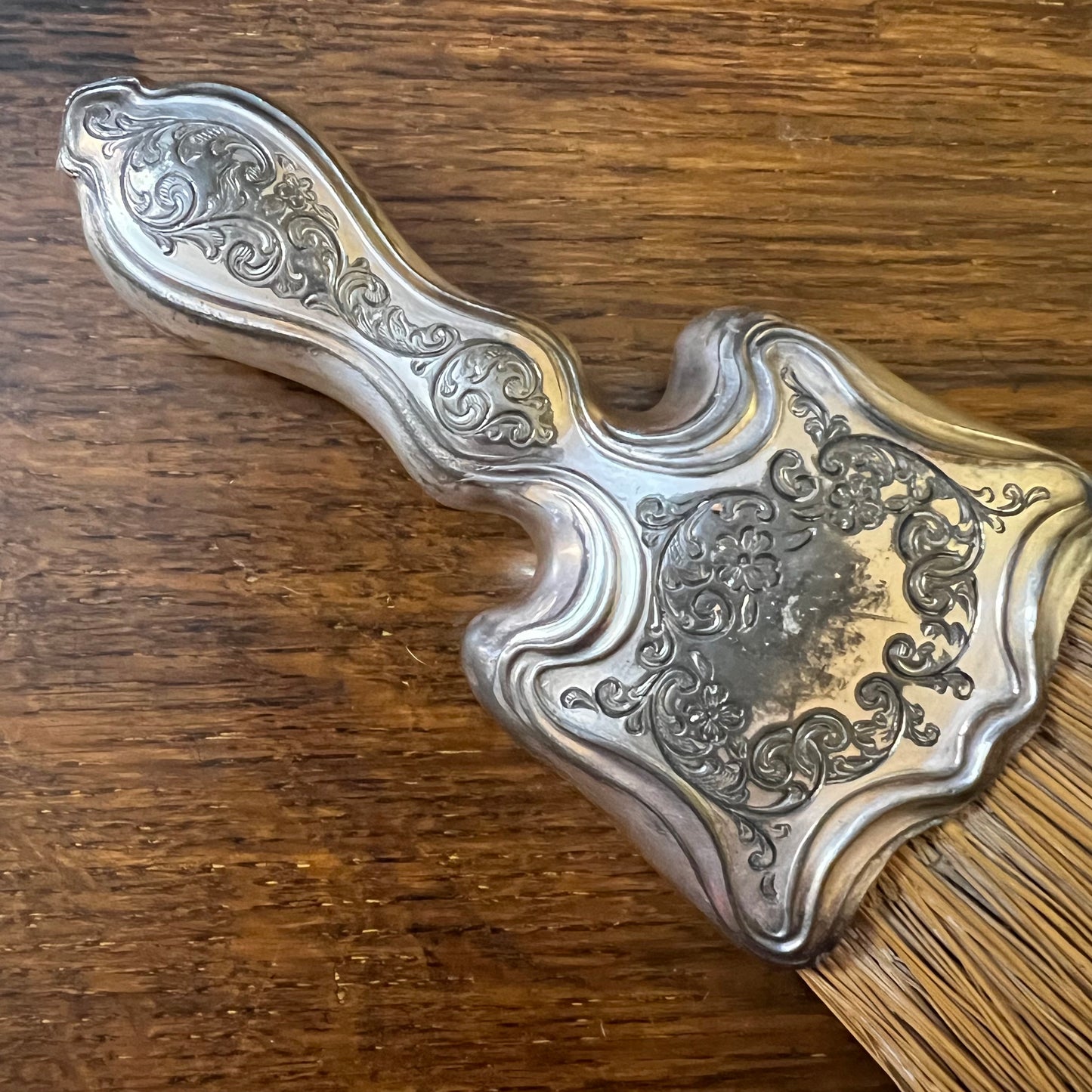 Silver Plated Top Hat Brush Vintage