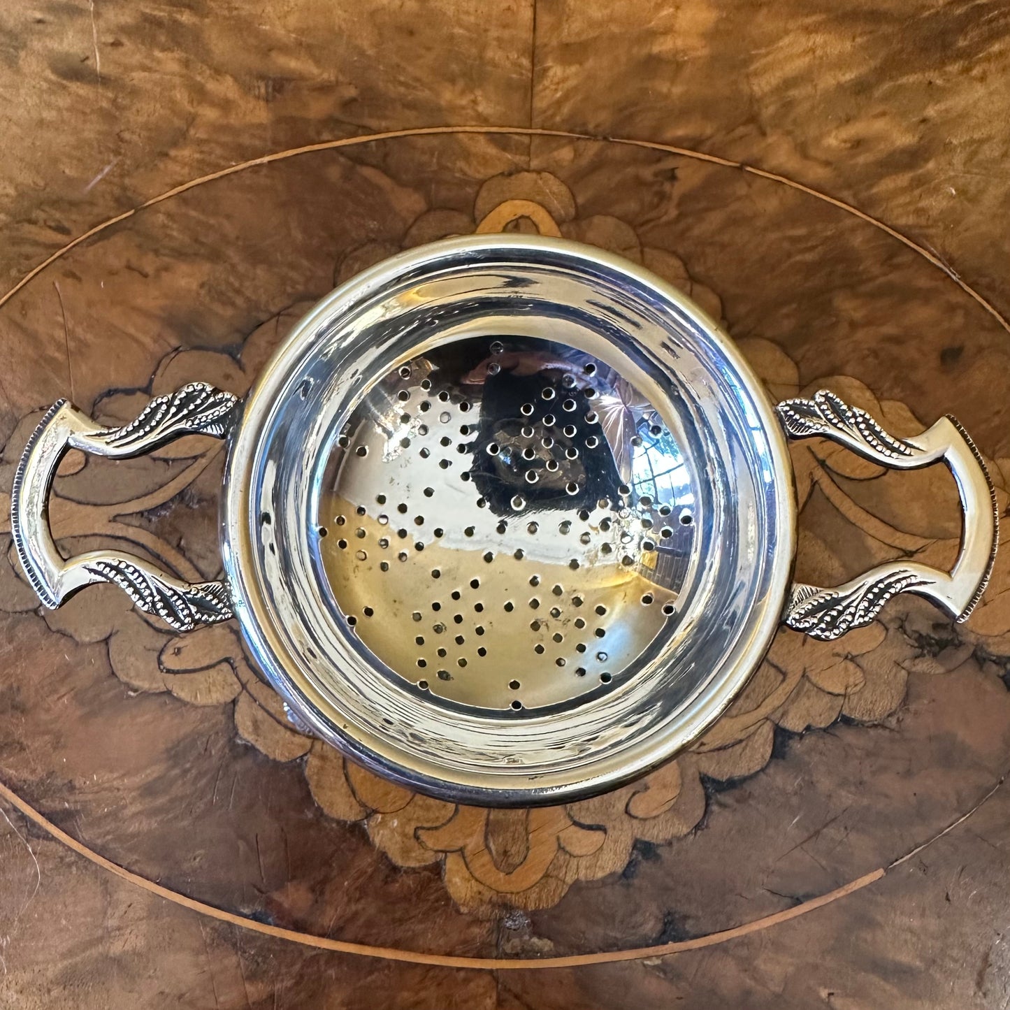 Strachan Silver Plated Strainer & Bowl With Feet