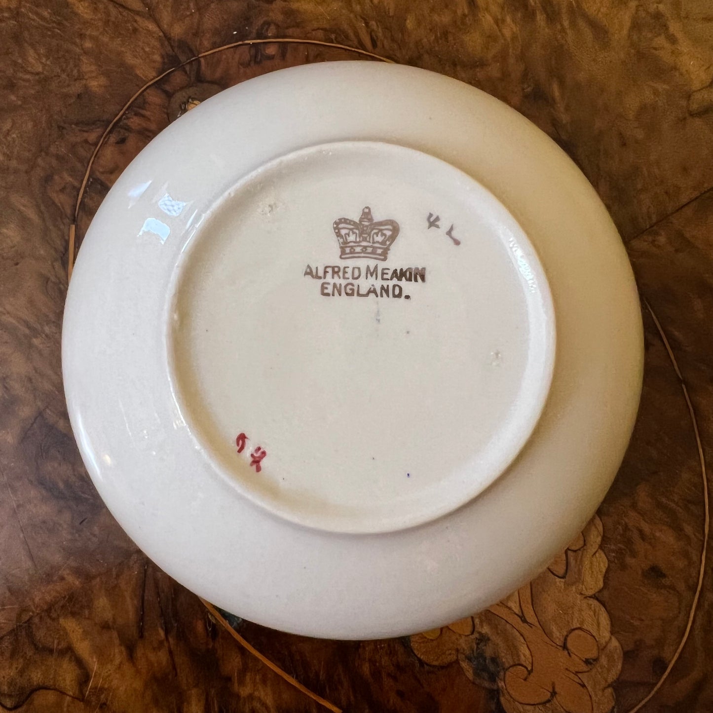 Vintage Alfred Meakin Green Border Sugar Bowl