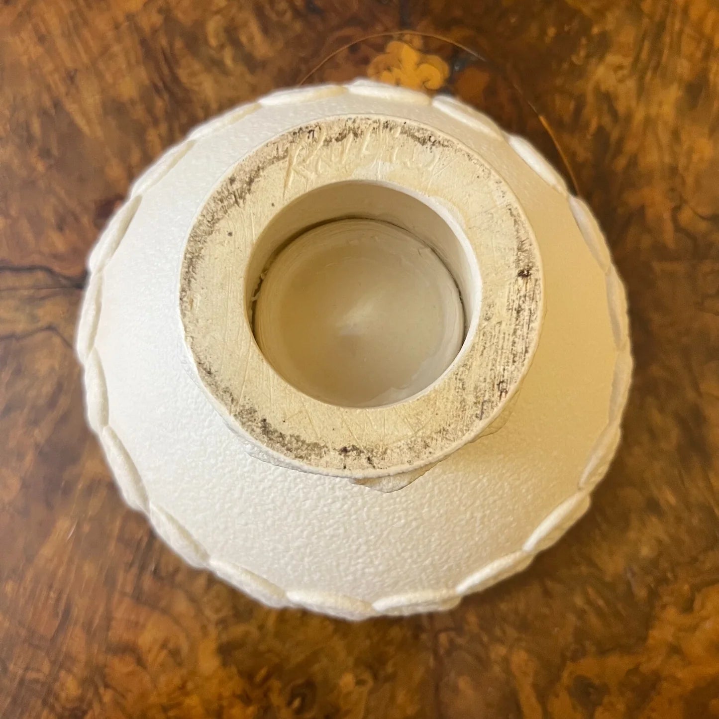Vintage Ceramic Leaf Design Bowl On Stand