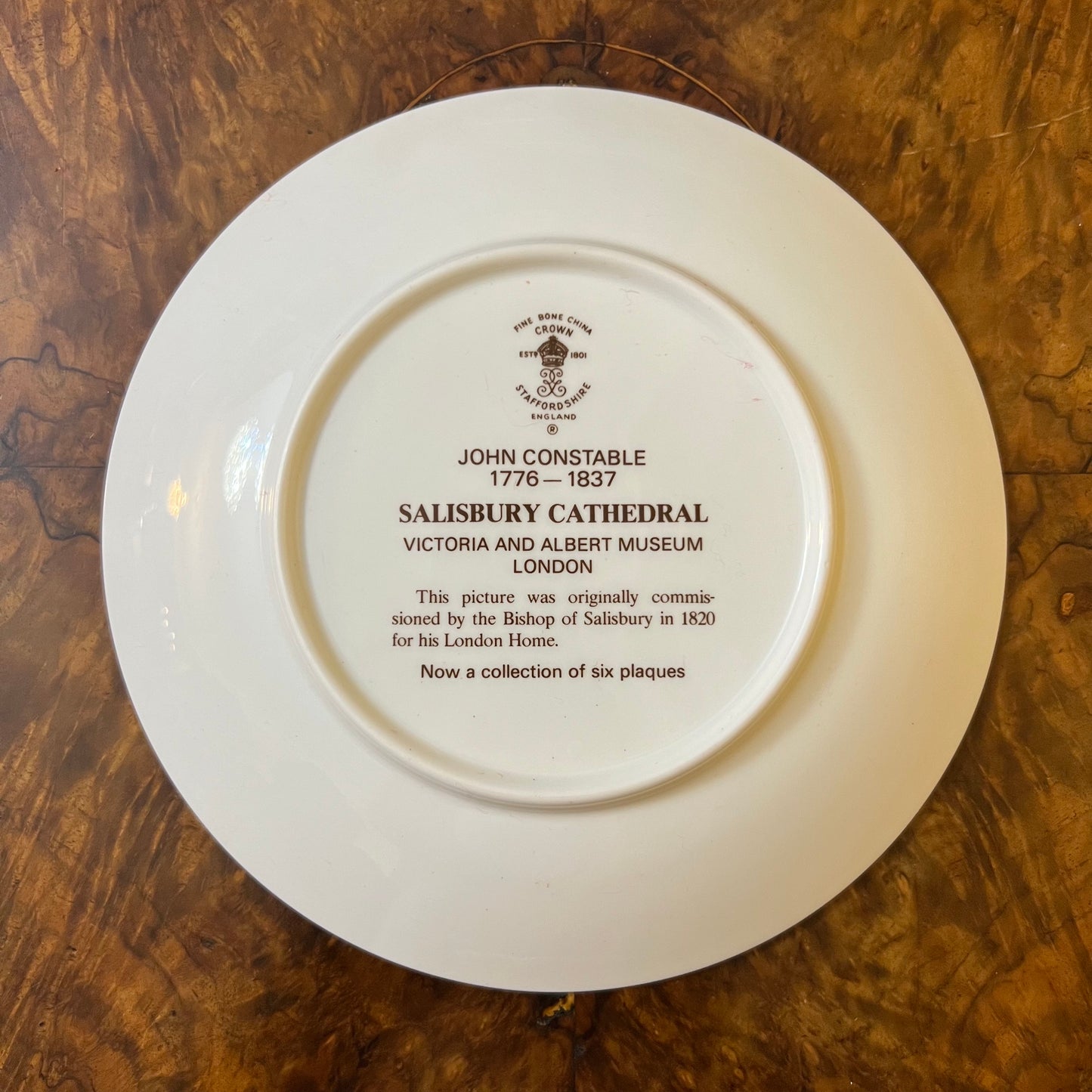 Vintage Crown Staffordshire Salisbury Cathedral Plate