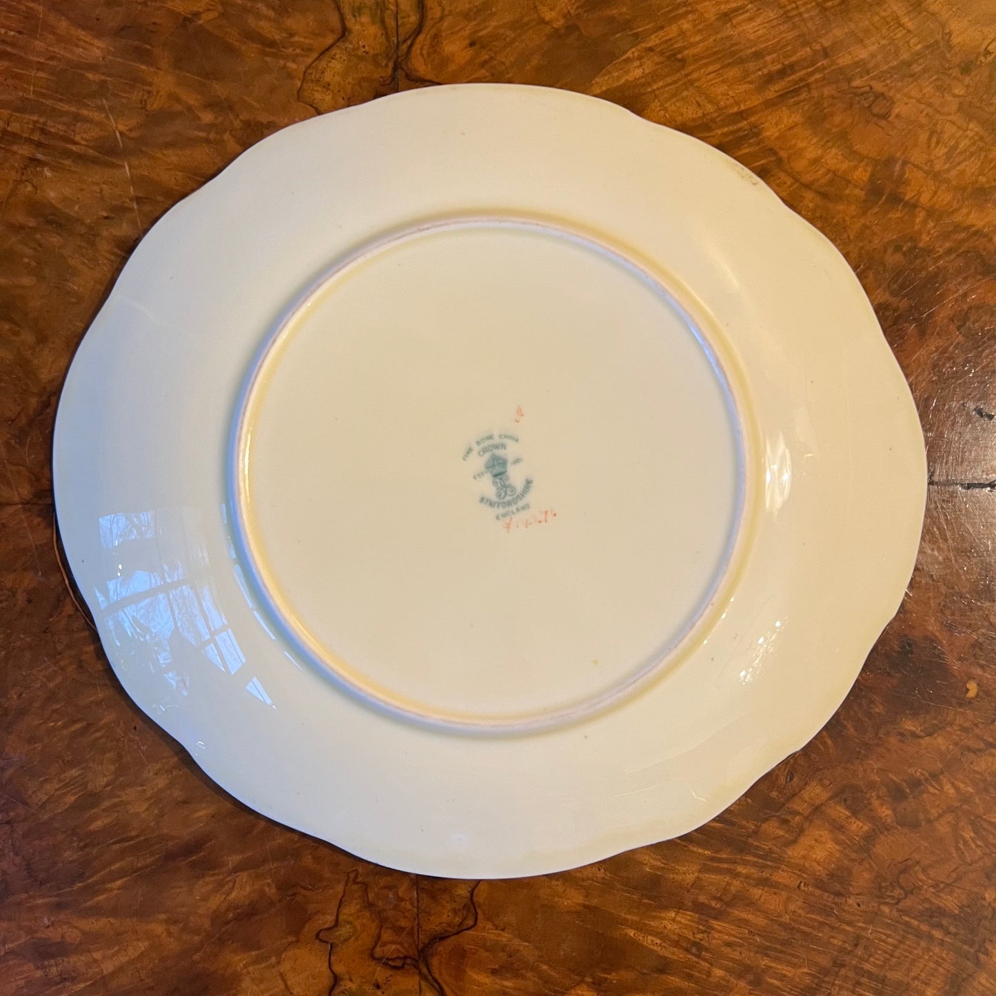 Vintage Crown Staffordshire Yellow Floral Cake Plate