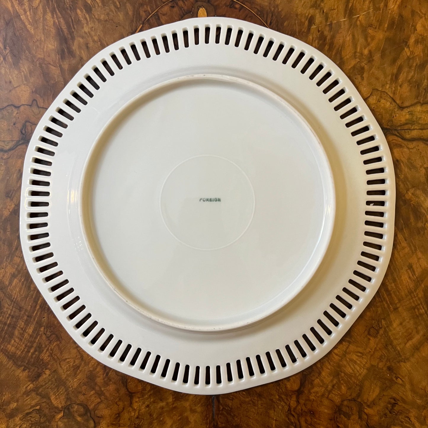 Vintage Foreign Floral Print Open Border Detail Plate