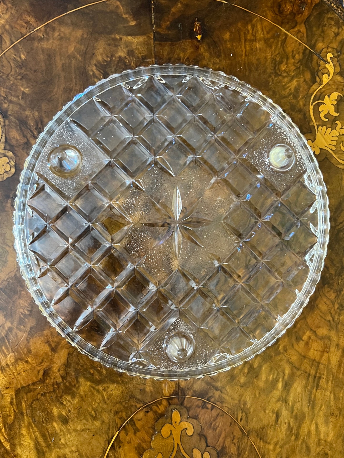 Vintage Glass Cake TrayLegs