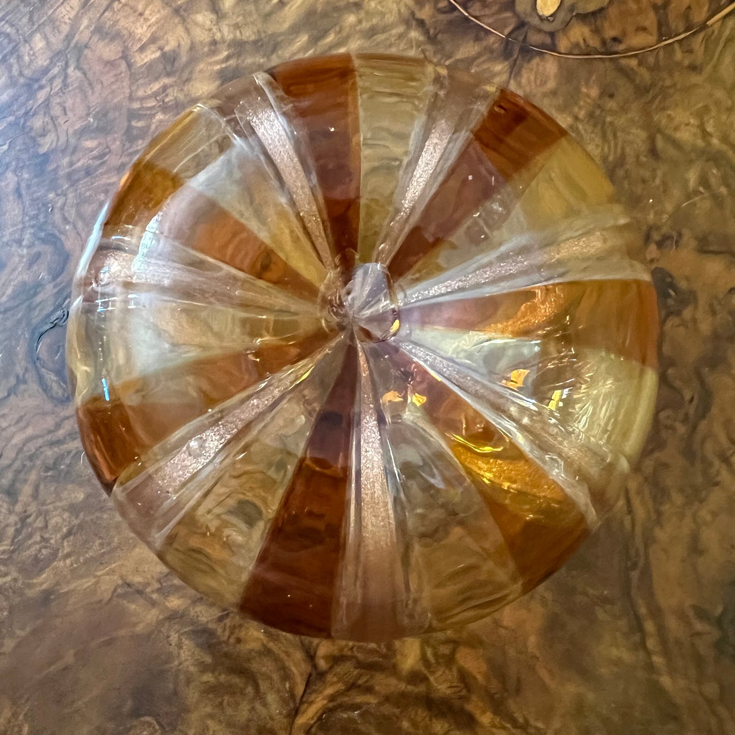 Vintage Glass Gold Tones Vase