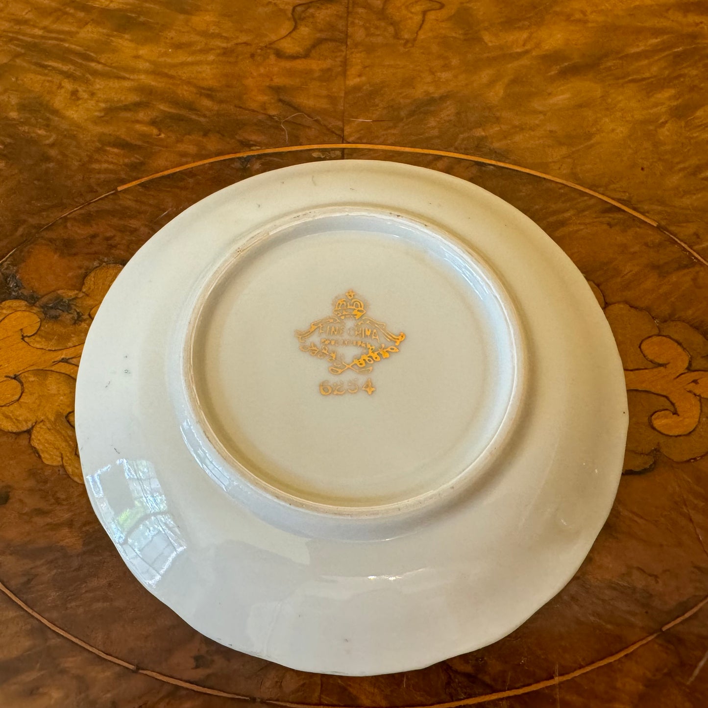 Vintage Green Floral Print Saucer