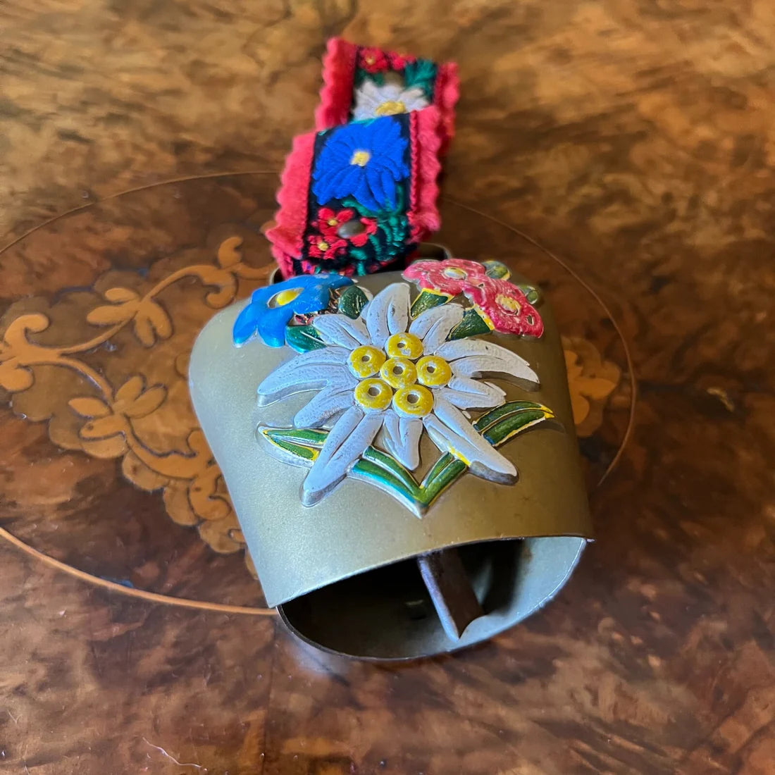 Vintage Swiss Hand Painted Cow Bell