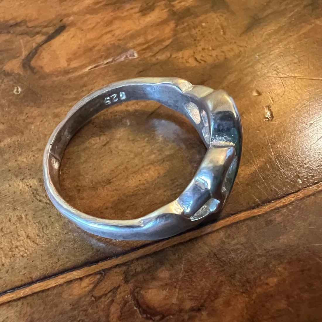 Vintage Heart Infinity Sterling Silver Ring Size 9