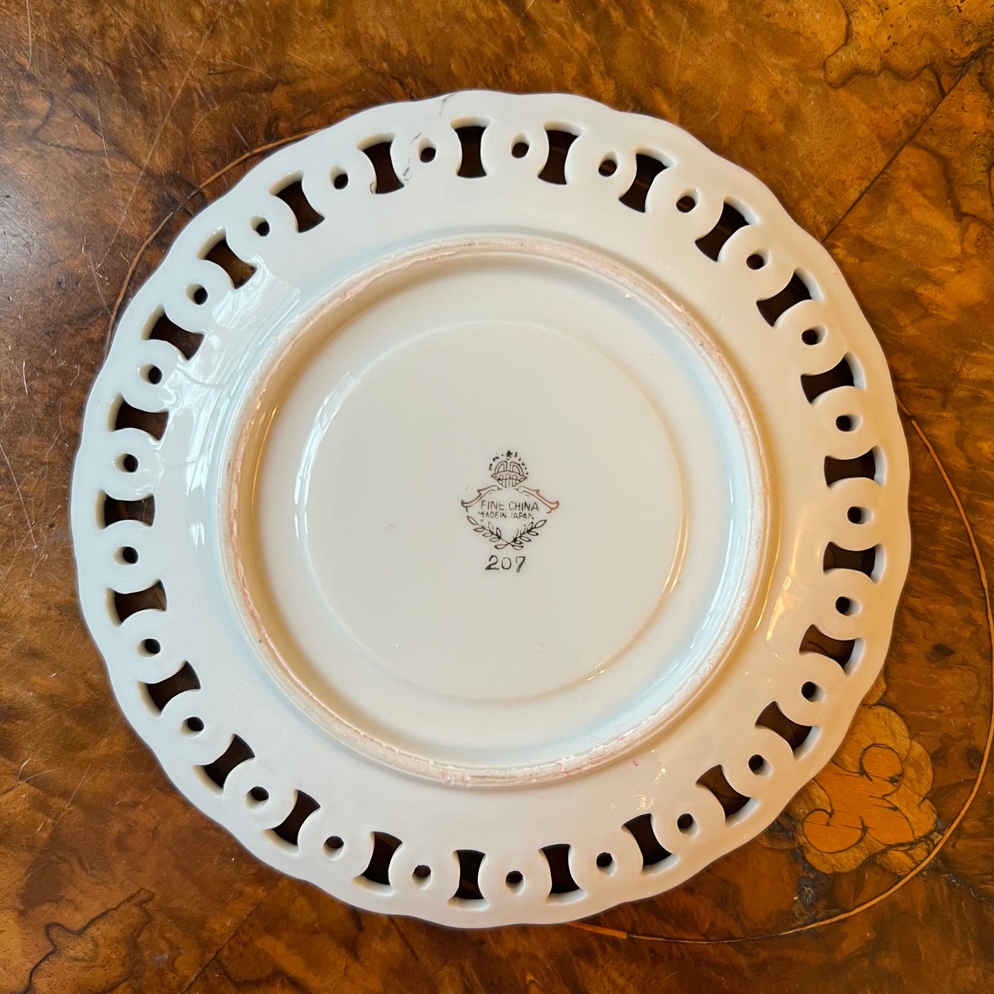 Vintage Japanese Floral Lusterware Yellow Saucer