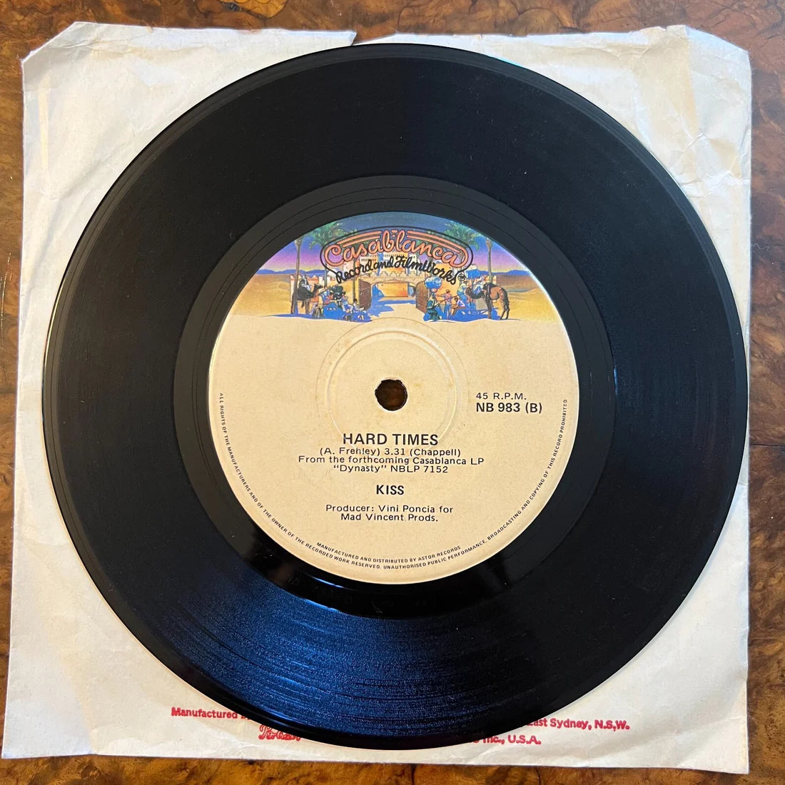 Kiss I Was Made For Lovin' You/ Hard Times Record
