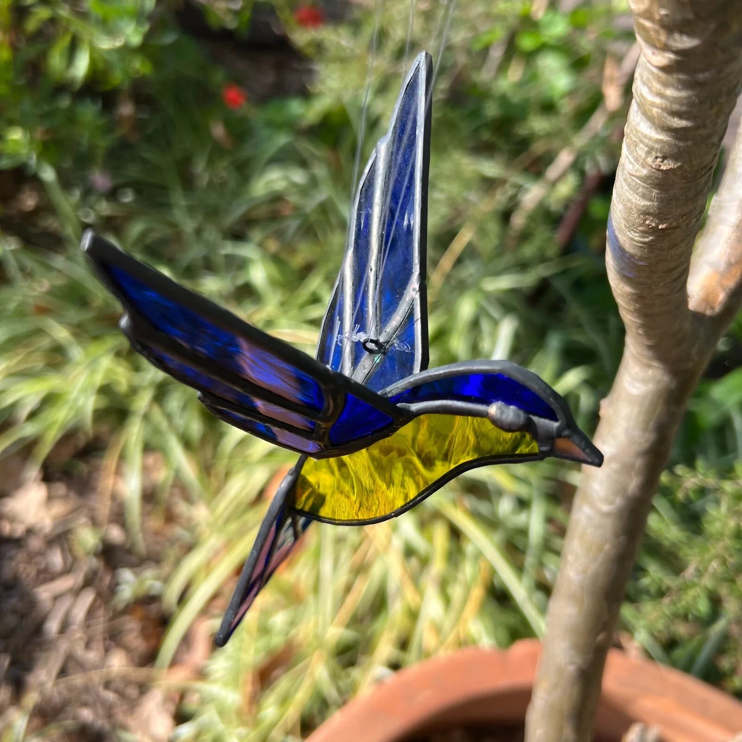 Vintage Lead Light Fairy Swallow Bird Hanging Ornament
