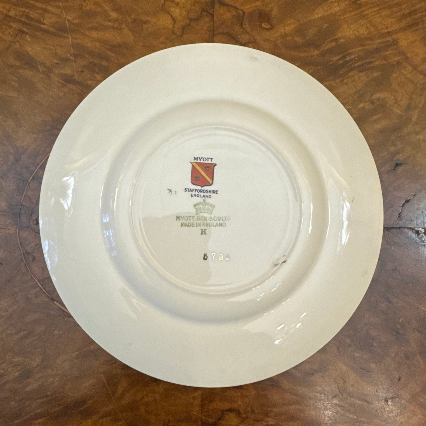 Vintage Myott Gold Print Plate