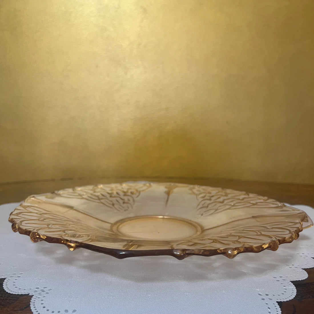 Vintage Pink Glass Round Tray