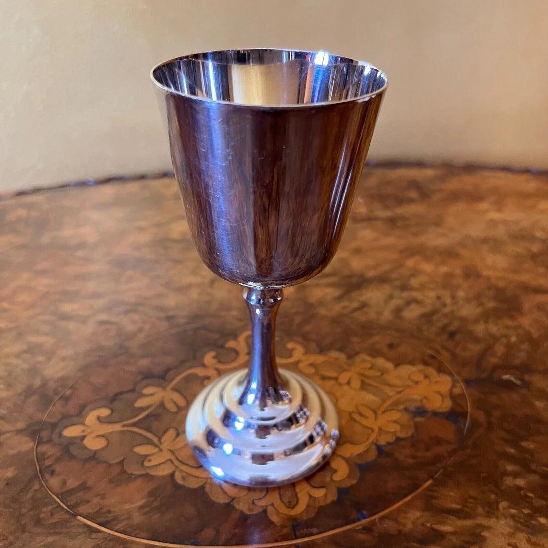 Vintage Silver Plated Wine Glasses Set Of Four