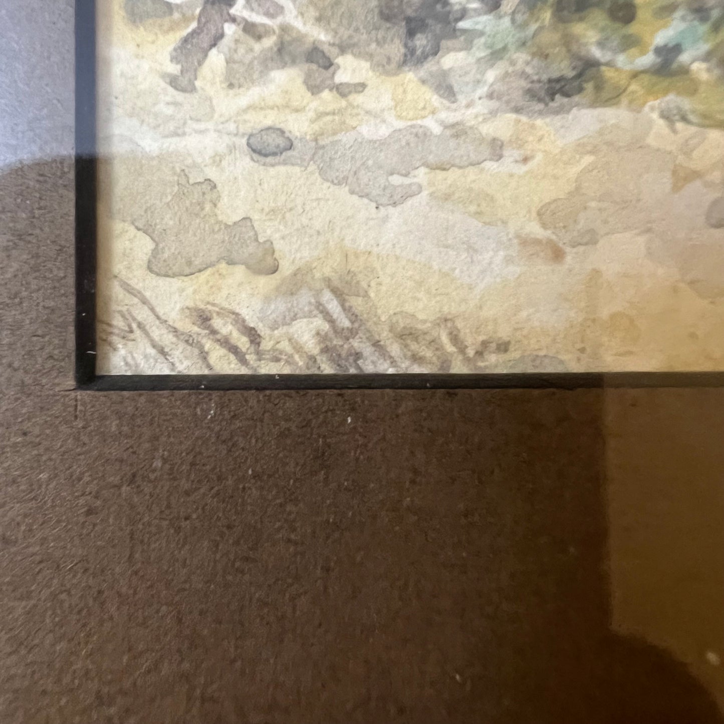 Vintage Watercolour Mountain Landscape Artwork