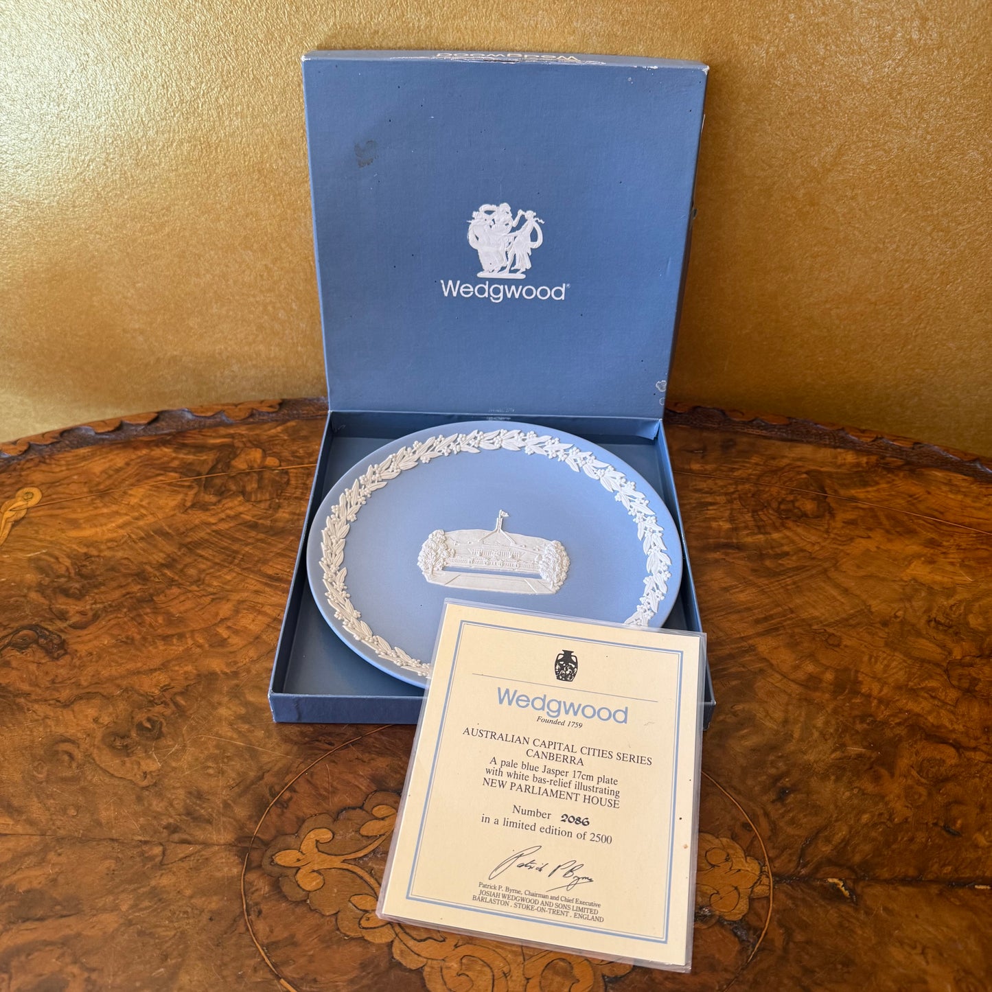 Wedgwood Blue Jasperware Australian Capital Cities Parliament House