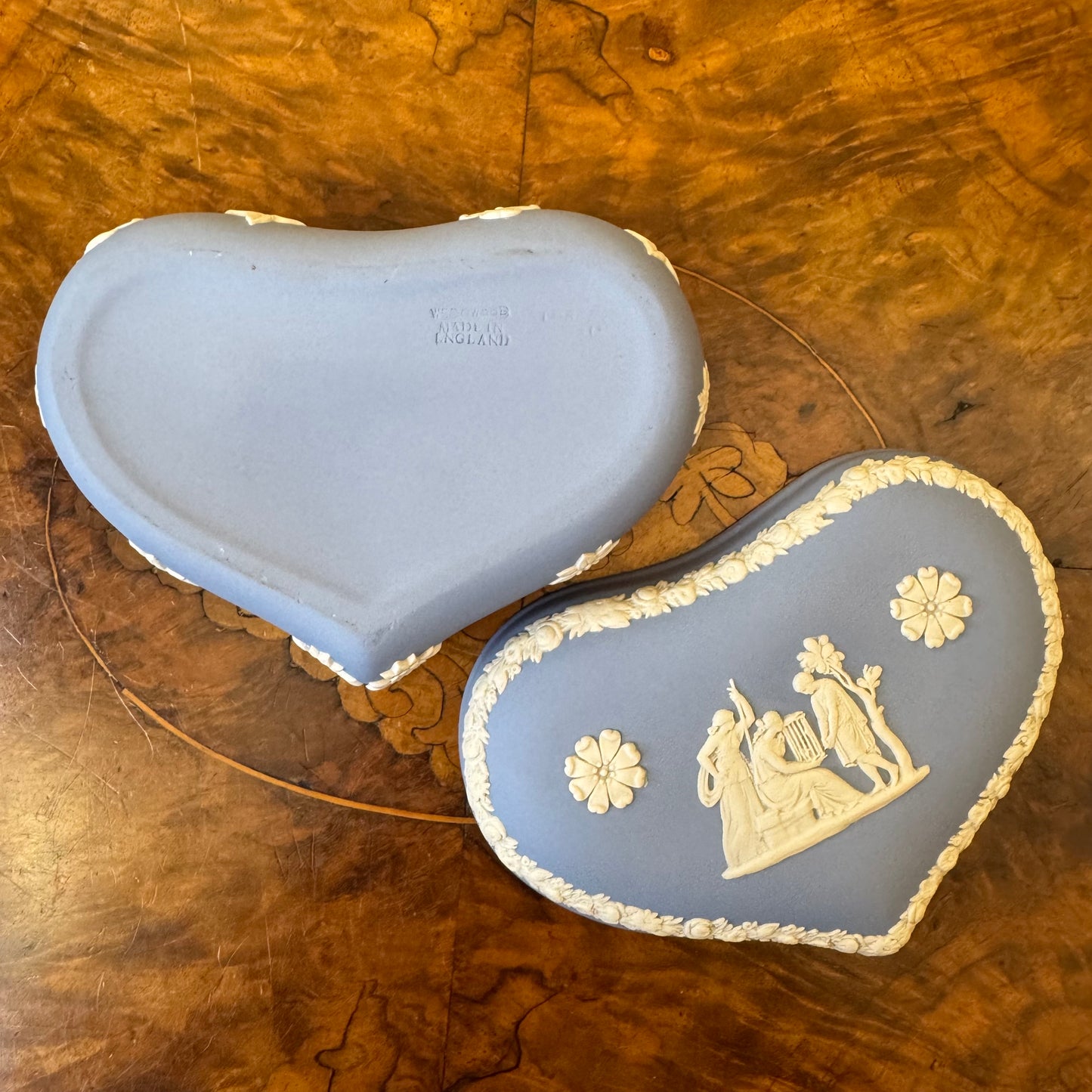 Wedgwood Blue Jasperware Heart Box