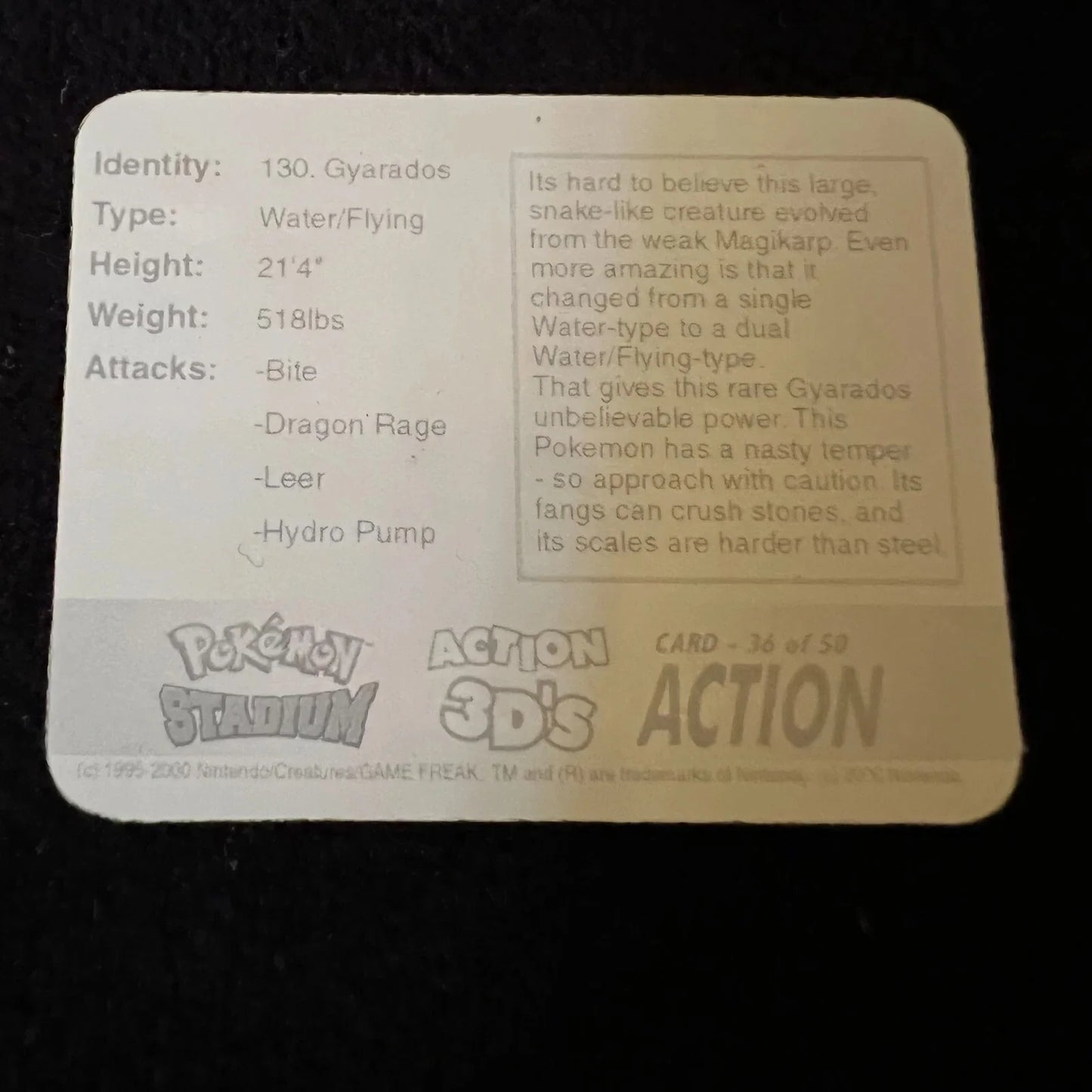 Pokemon Action 3D Card Gyarados