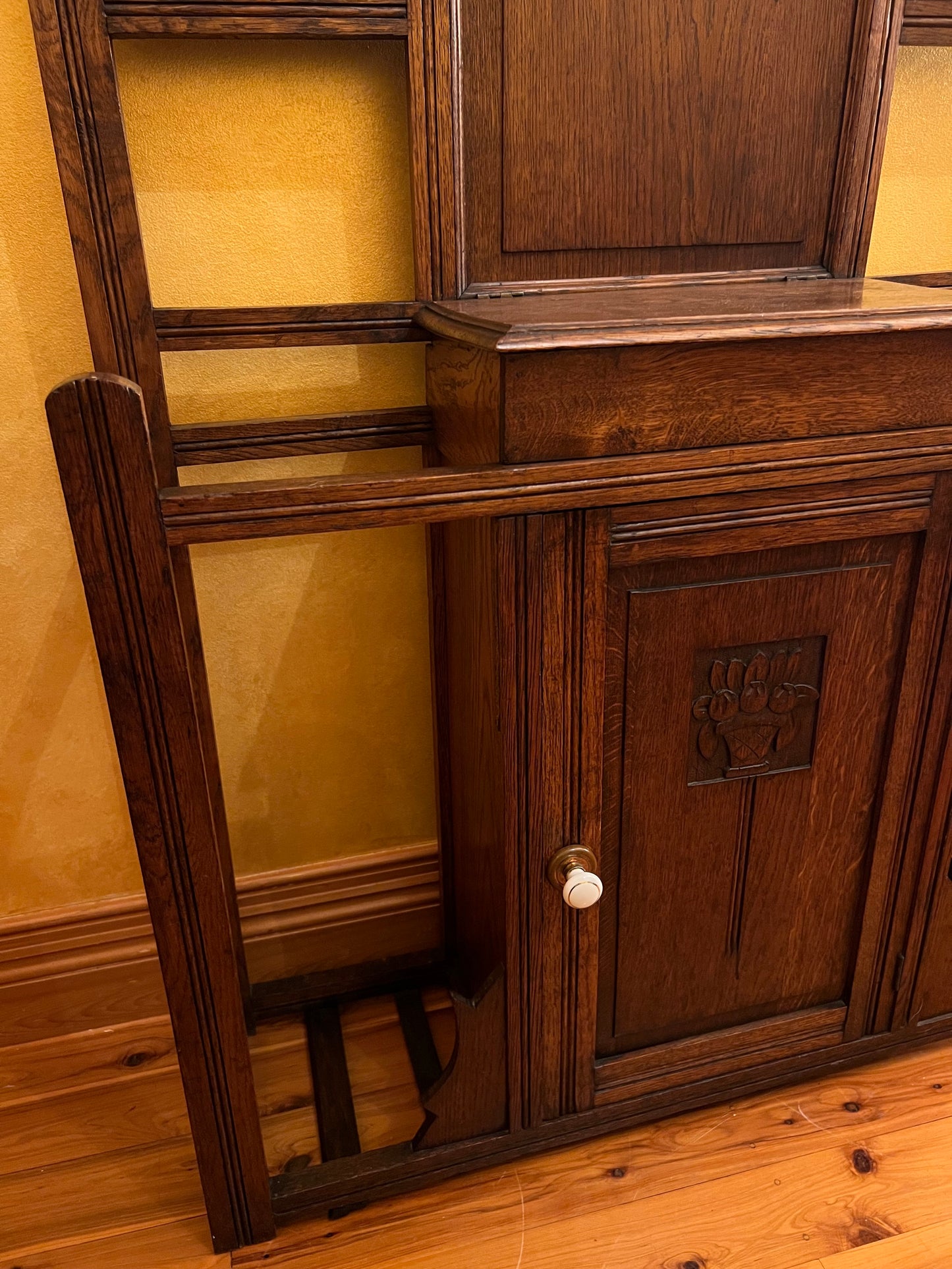 Antique Coat Rack Stand with Storage