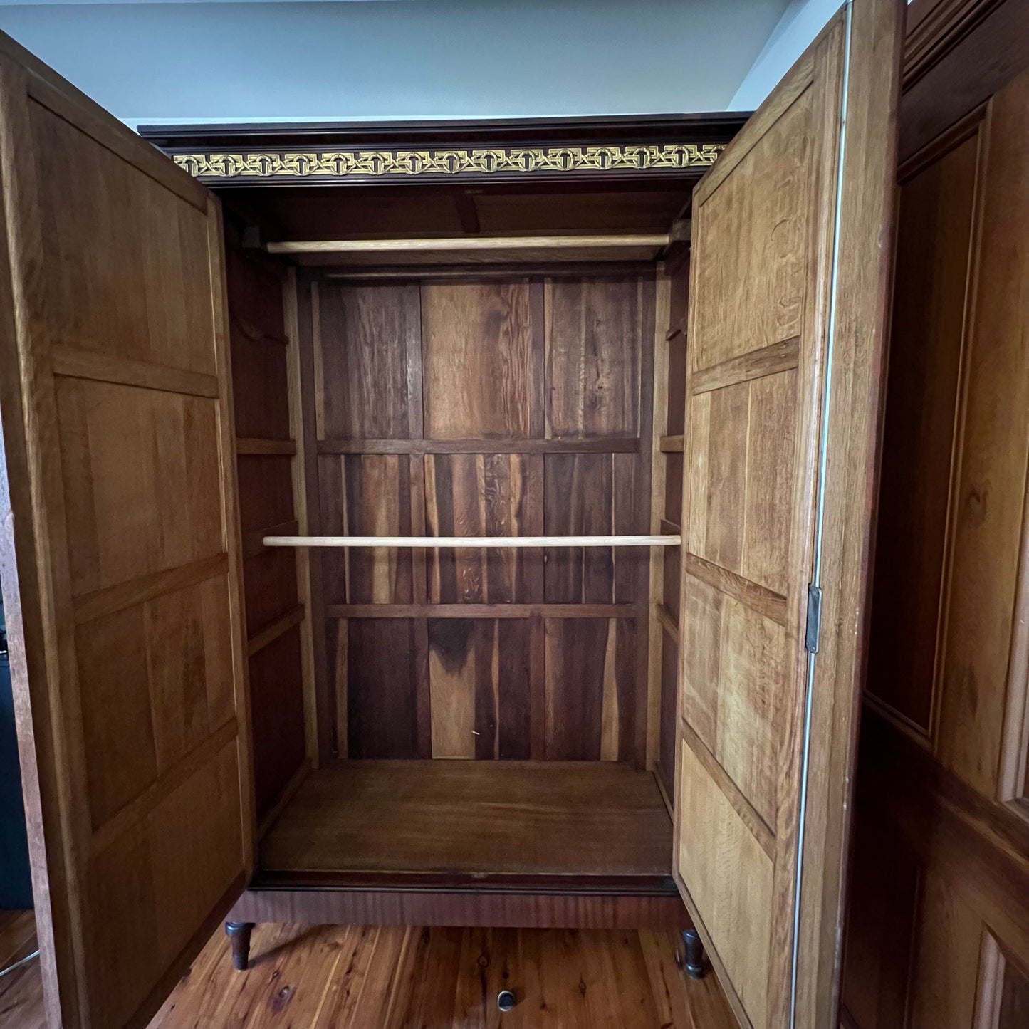 Antique French Walnut Two Mirror Door Armoire