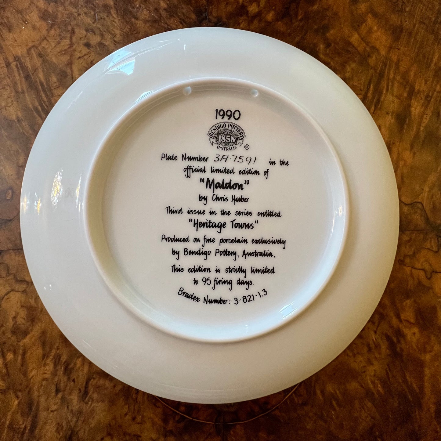 Bendigo Pottery Heritage Town Maldon Plate Collectors