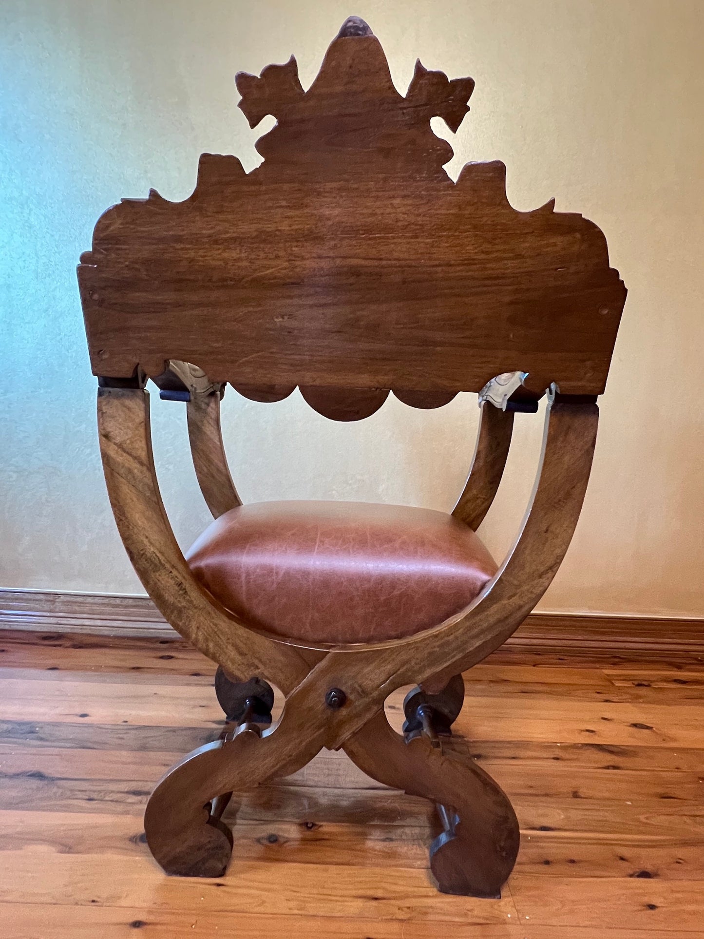 French Leather & Oak Armchair