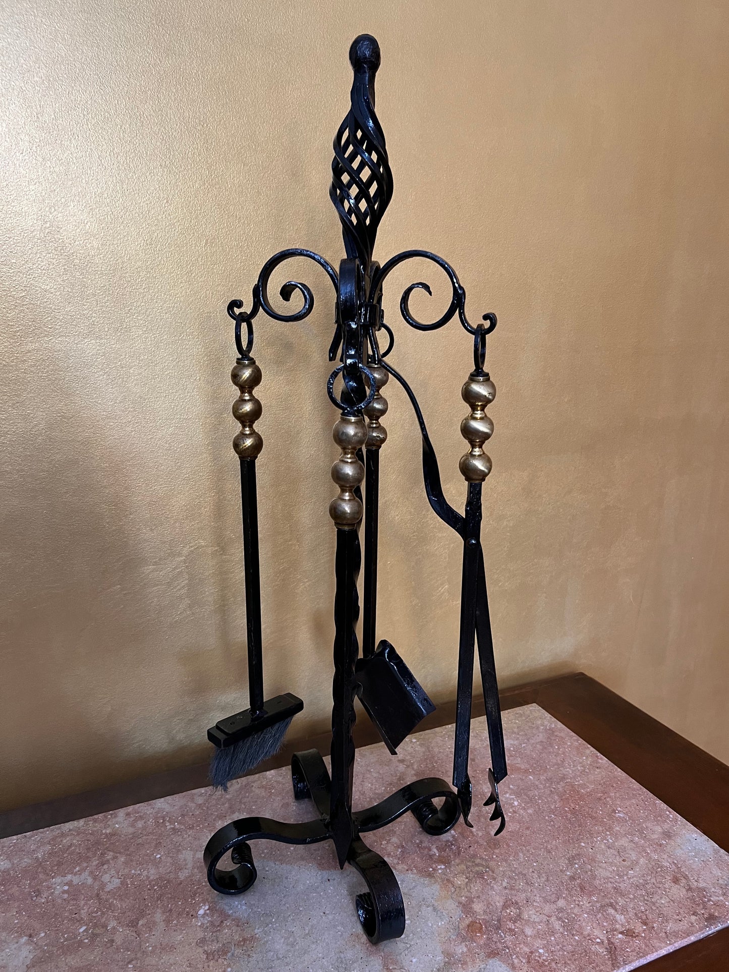 French Wrought Iron Fire Tool Set
