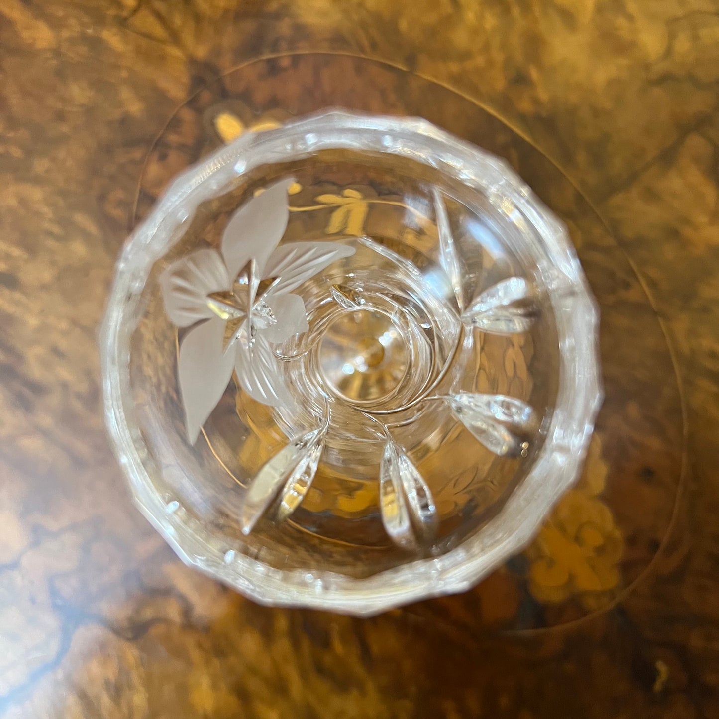 Glass Flower Cut Design Vase