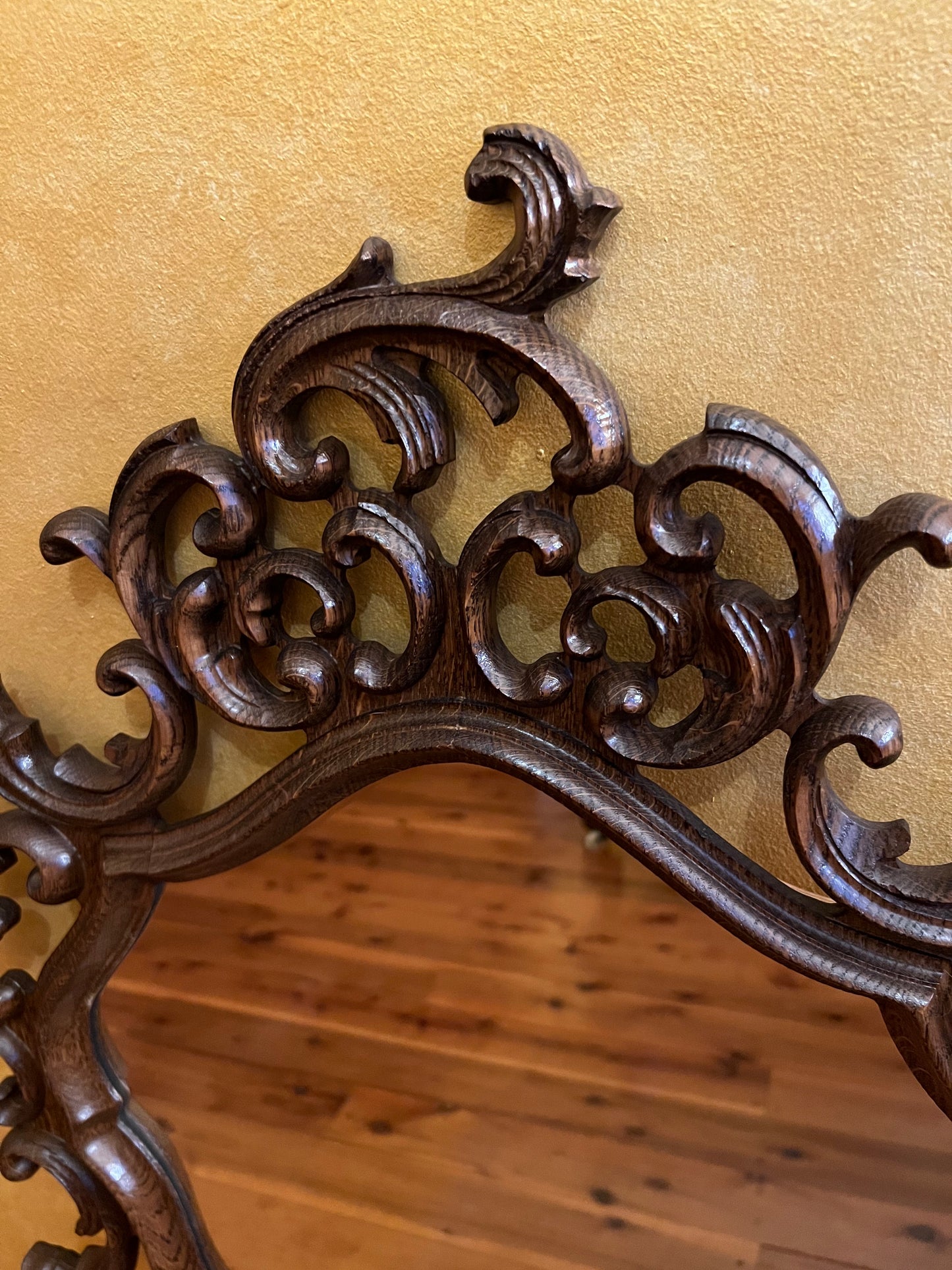 Vintage French Carved Detail Wall Mirror