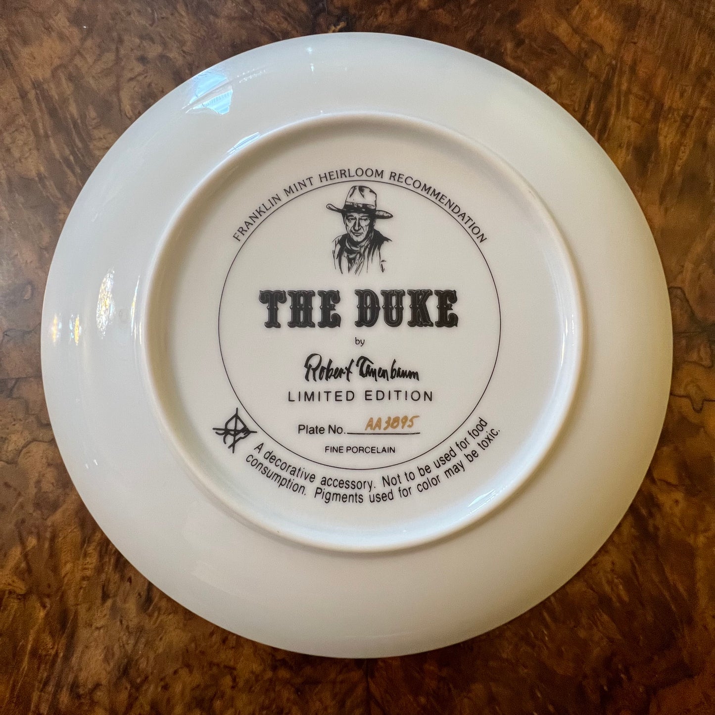 John Wayne The Duke Collectors Plate