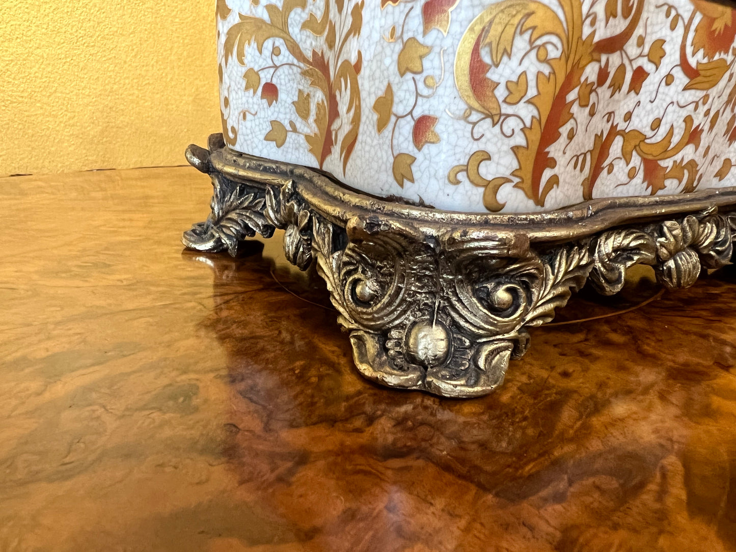 Porcelain & Brass Detail Trinket Box