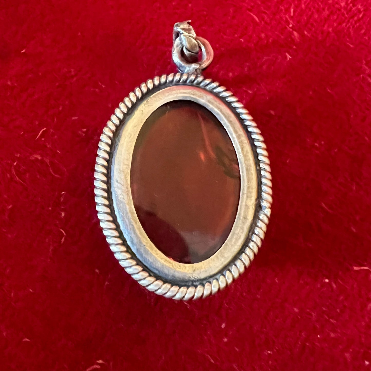 Sterling Silver Rope Detail Amber