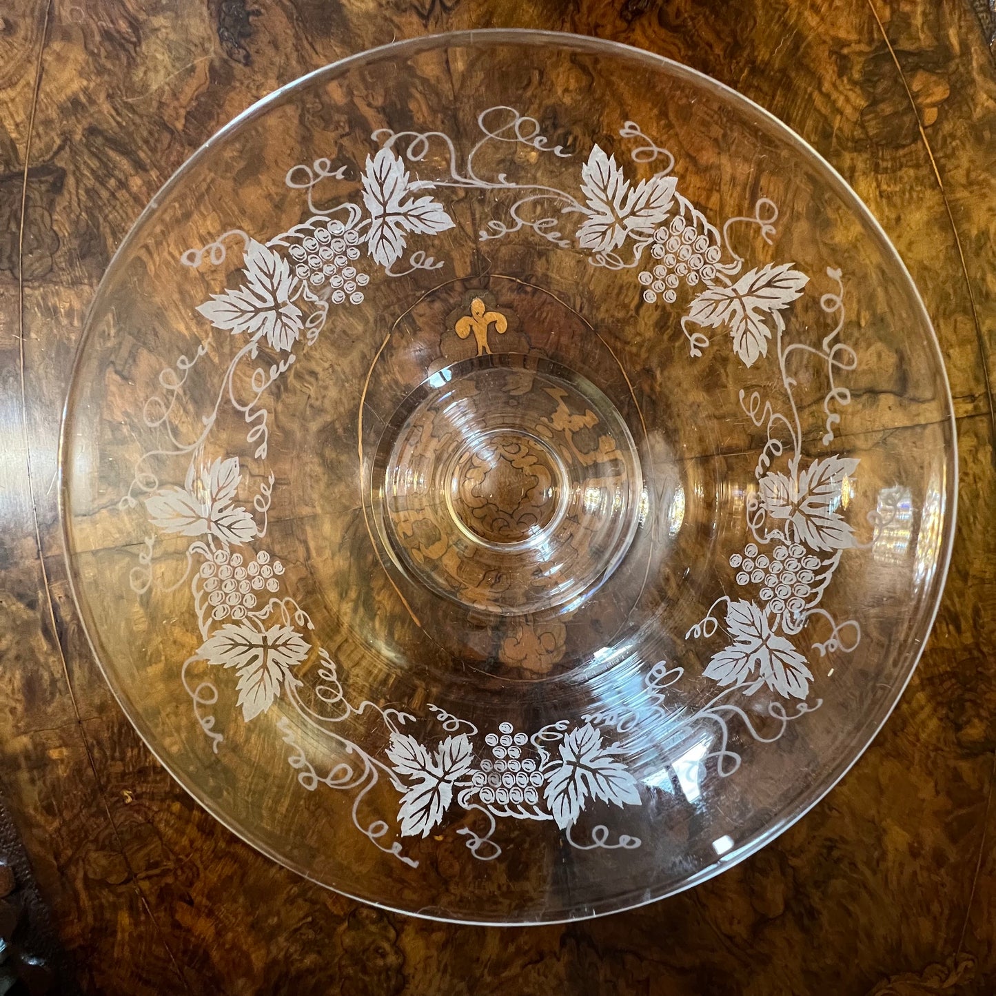 Stuart Crystal Etched Grapes Bowl