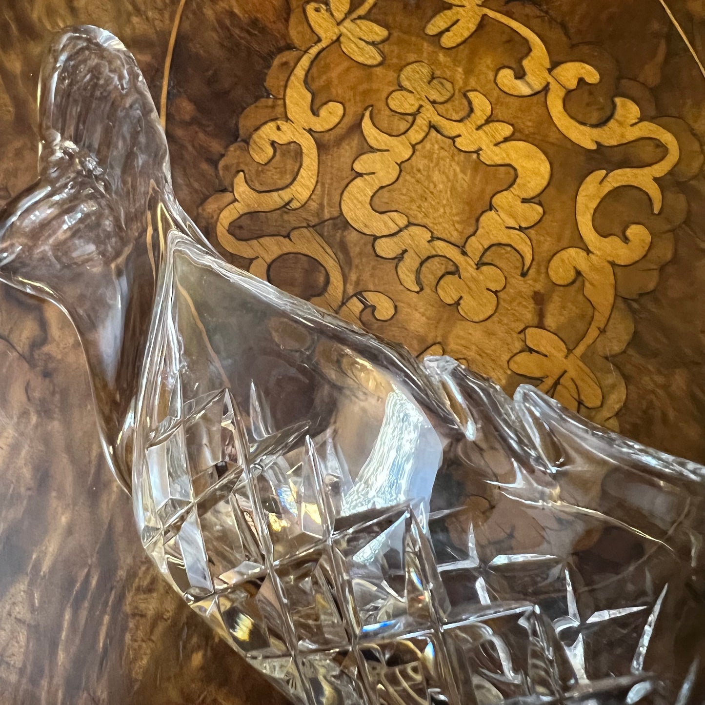 Vintage Crystal Fish Shape Dish