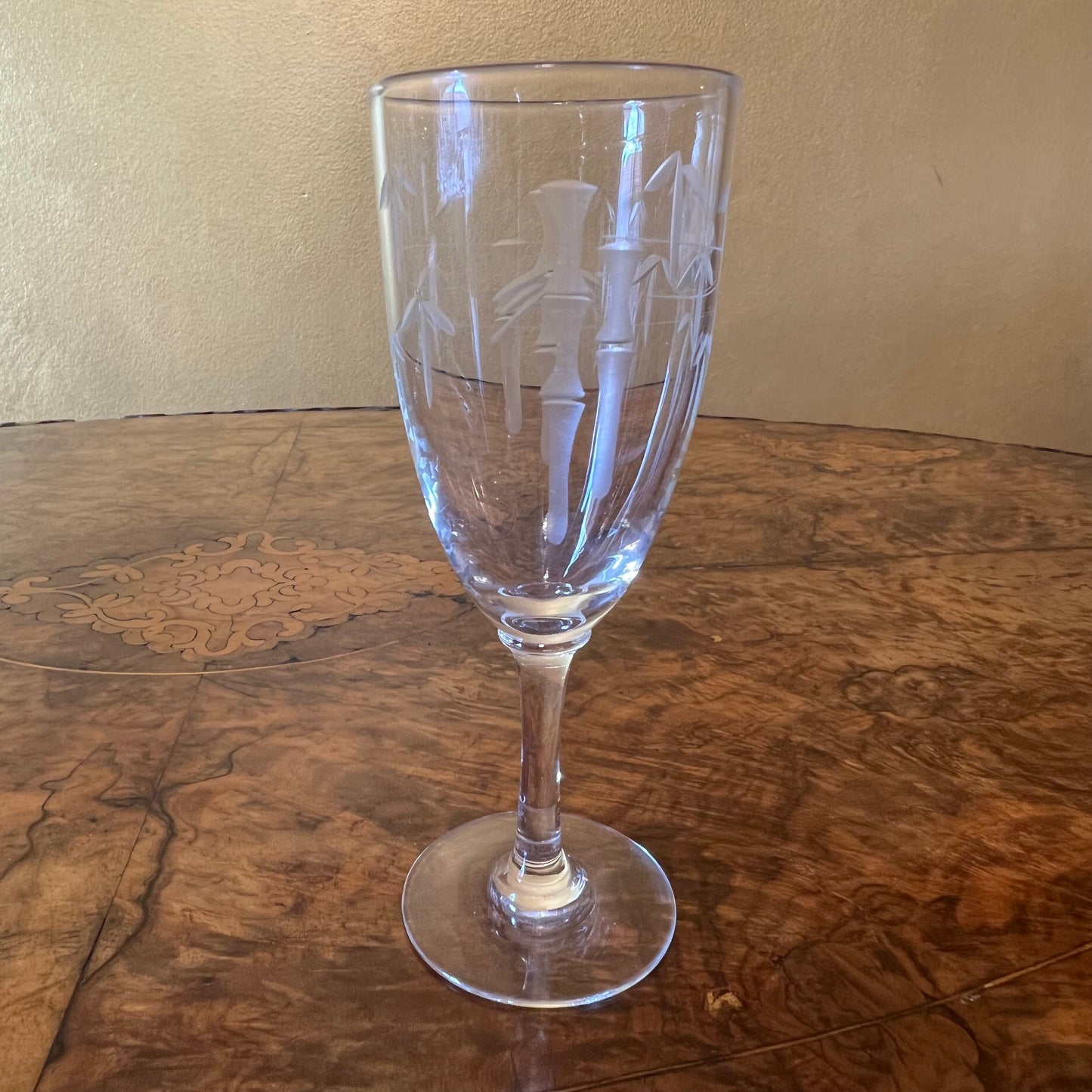 Vintage Etched Bamboo Glasses Set