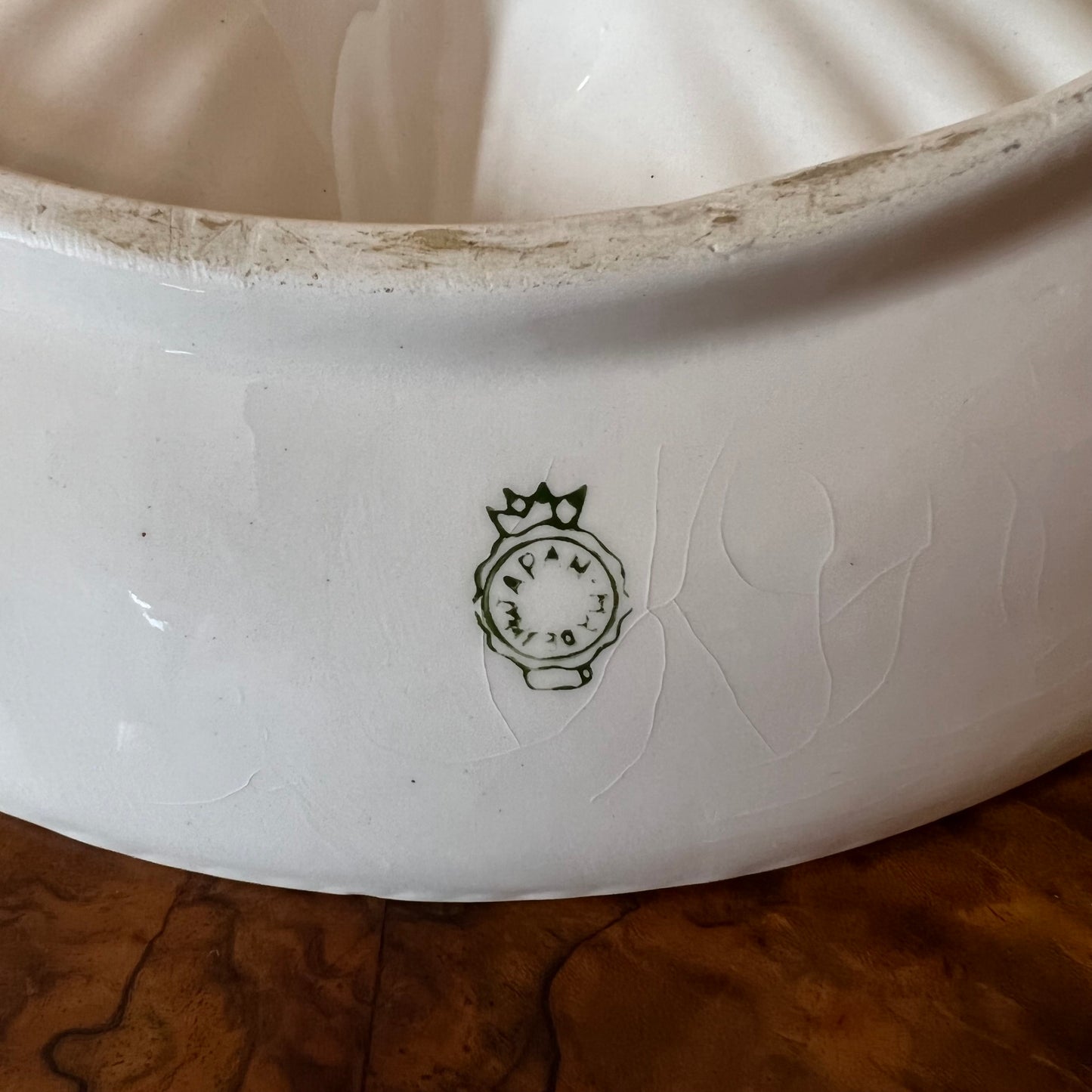 Vintage Handmade Porcelain Fan Bowl