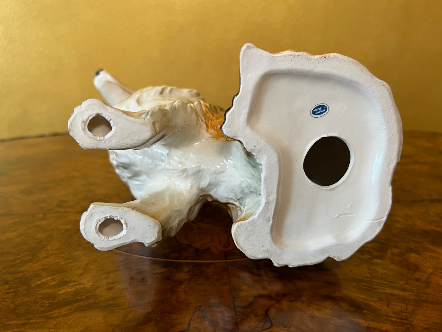 Vintage Porcelain Border Collier Dog Statue