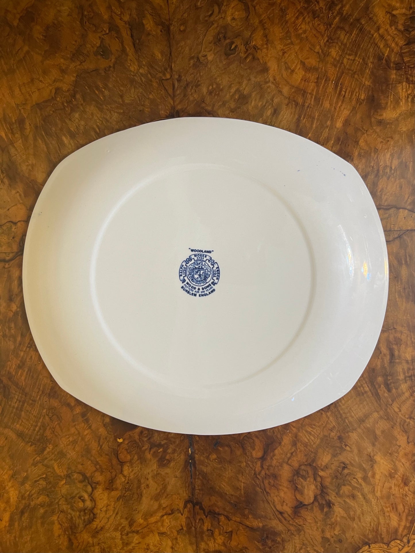 Woodland Burslem Blue & White Print Large Plate/Platter