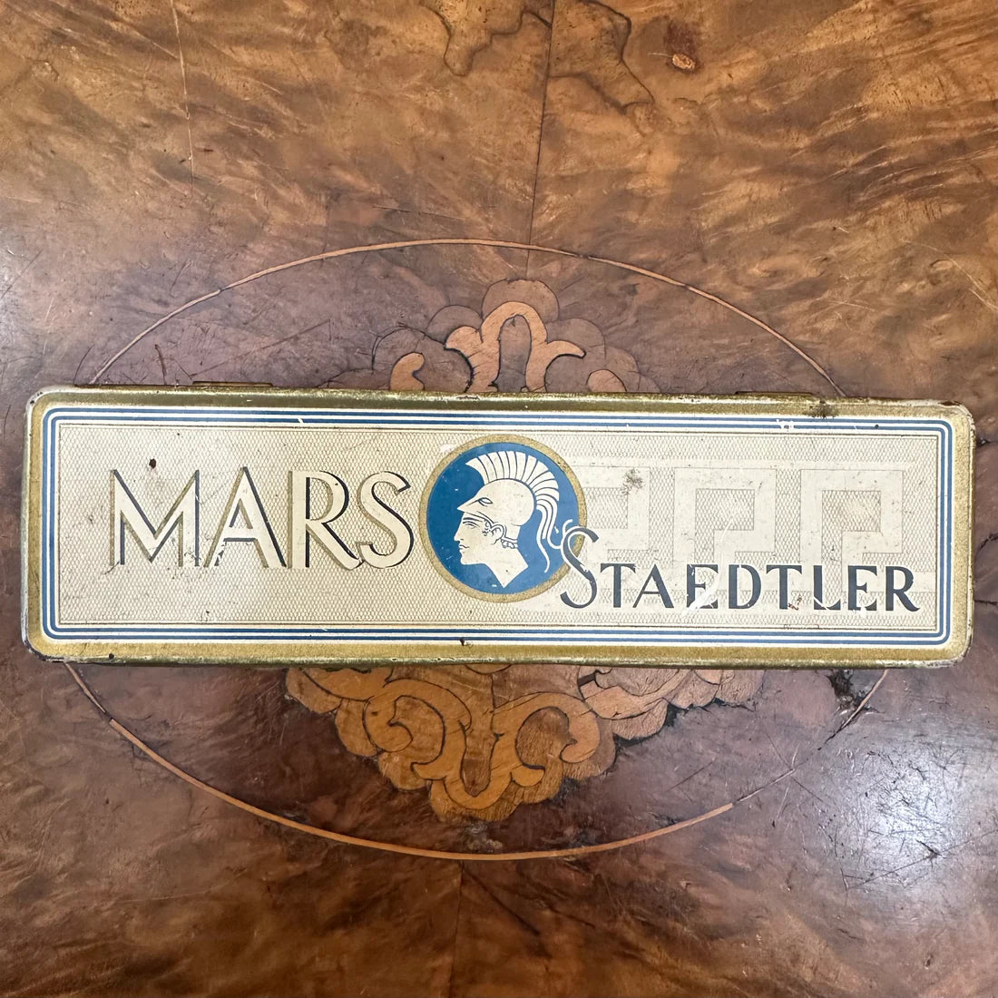 Vintage 1930s Mars Staedtler Trojan Tin Pencil Box Made in Germany Prior to WWII