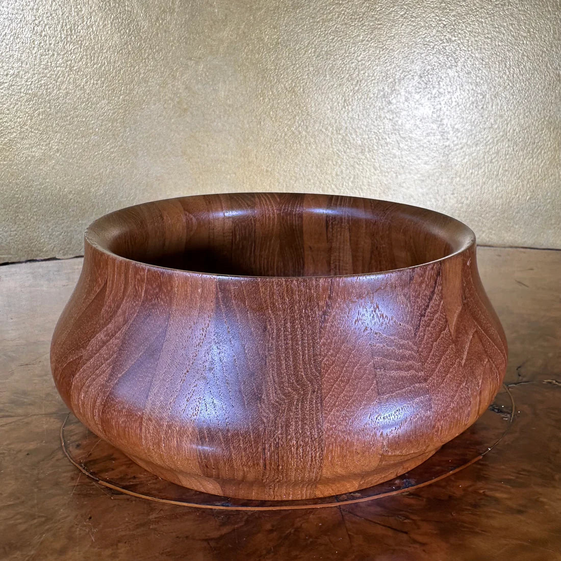 Vintage 1950s Scan Look Wooden Bowl