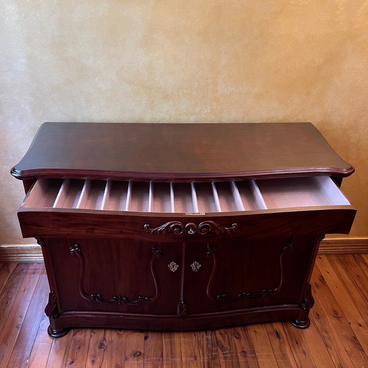 19th Century Mahogany Serpentine Sideboard